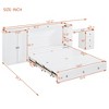 NicBex Queen Size Murphy Bed Cabinet Bed Frame Queen Size with Desk Combo, 5 Drawers and Wardrobe for Living Room, White - 2 of 4