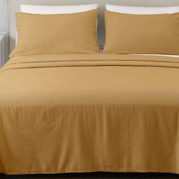 Great Bay Home Cotton Solid Flannel Sheet Set