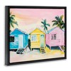 Stupell Industries Pastel Tropical Beach Cabins Black Framed Floater Canvas Wall Art - 3 of 4