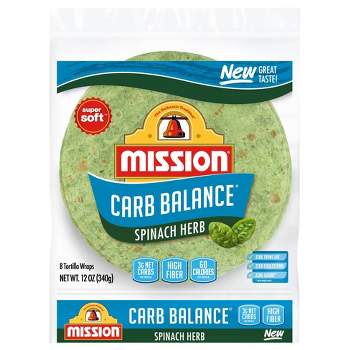 Mission Carb Balance Super Soft Spinach Herb Tortillas - 12oz/8ct