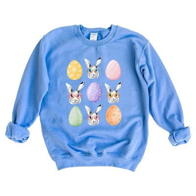 Simply Sage Market Women's Graphic Sweatshirt Bunny Egg Easter Chart