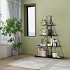 Book Shelf, 4-Tier Ladder Shelf, Sailboat Design Bookcase, A-Shaped Wooden Storage Bookshelves - 3 of 4