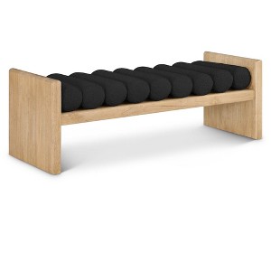 Meridian Furniture,Waverly Boucle Fabric Bench - 1 of 4