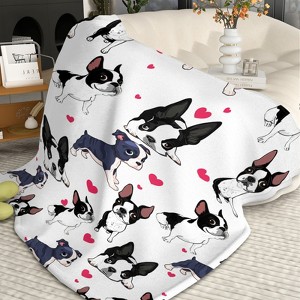 SEVOBAL Baby Blankets Adorable Fleece Dog Blanket Flannel Throw for Couch Soft Fuzzy Cozy Blanket Christmas Decorations Gifts, White, 60"*80"*0.25" - 1 of 4