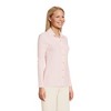 Lands' End Women's Long Sleeve Wide Rib Button Front Polo - 4 of 4