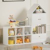 KTMBDW Kids Bookshelf with House-Shaped Design, Wooden Toy Storage Organizer, Adjustable Placement for Boys & Girls Bedroom, Nursery, Playroom - 3 of 4