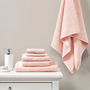 KWPZQEB 6 Piece Premium Towel set, 100% Cotton towels for Bathroom, Soft and Absorbent, 2 Bath Towels, 2 Hand Towels & 2 Washcloths - 1 of 4