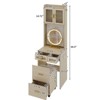 SEVOBAL Vanity Tables Compact Large Mirror Ample Storage and Hidden Stool for Bedroom, Natural Rattan Accent, 44.88"*24.4"*8.66" - 4 of 4