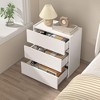 Sandinrayli 3 Drawer Dresser, Small Dresser for Closet, Wooden White Nightstand for Bedroom, White - 3 of 4