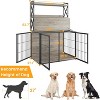 42.5 Inch Dog Crate Furniture with Shelves Storage, Dog Kennel with Divider, Wooden Dog Crate End Table w/Top, Large Dog Cage for Indoor - 4 of 4