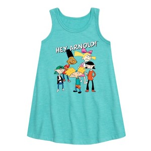 Girls' - Hey Arnold! - Group Shot Graphic Sleeveless Aline Dress - 1 of 3