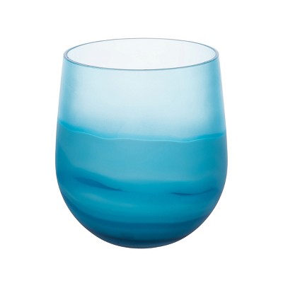 Beachcombers Small Blue Frosted Glass Vase