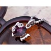 Anna-Kaci Shine Amethyst Crystal Rhinestones Round Stone Pendant Necklace - 4 of 4