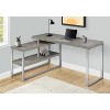 Monarch Specialties Computer Desk Home Office Corner Left Right Set-Up Storage Shelves  L Shape  Metal Laminate Grey Silver Contemporary Modern - 2 of 4