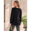 Women's Long Sleeve Pleated Blouse Top Business Casual Crewneck Shirt Smocked Ruffled Cuffs Tunic - 4 of 4