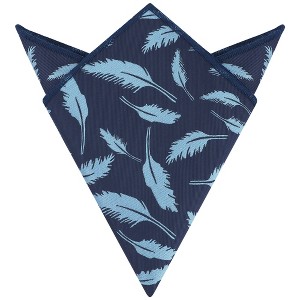 INSPIRE CHIC Men's Feather Pattern Pocket Square with Embroidered Edge - 1 of 4