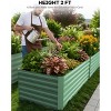 2Pcs Galvanized Raised Garden Bed Outdoor Raised Bed for Gardening Deep Pot Metal Planter Box for Vegetables Flowers Herbs - 3 of 4