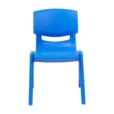 Bright Blue Ergonomic Plastic Stackable School Chair 4-Pack
