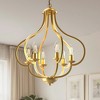 YANSUN 6-Light Candle Style Chandelier, Light Gold Finish, E12 Sockets, Non-Integrated Light Source, 120V, Traditional Branch Design - 2 of 4
