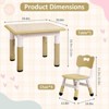 Modern Kids Table and 4 Chair Set, Height Adjustable Toddler Table&4 Chairs w/Non-Slip Desk Legs&Organizer Graffiti Desktop,Multi-Function Tables - 3 of 4