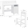 Kids Study Desk with Chair,Wooden Children Study Table, Kids Desk & Chair Sets with Hutch and Storage Cabinet , Student Writing Desk for Kids - 2 of 4
