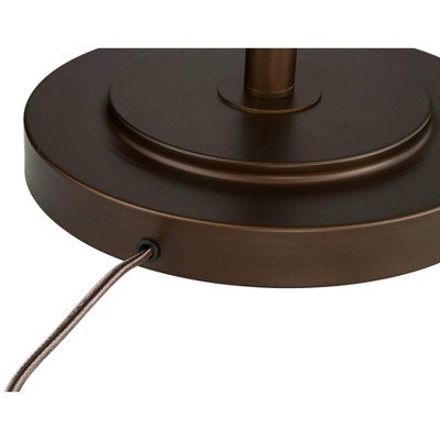 72.5" Bronze and Glass Industrial Torchiere Floor Lamp