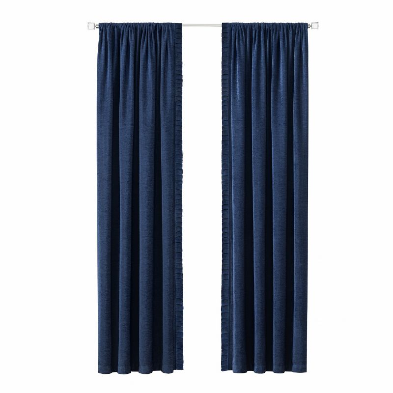 Kate Aurora Lux Living 2 Pack Chenille Rod Pocket Window Curtain Panels, 1 of 3