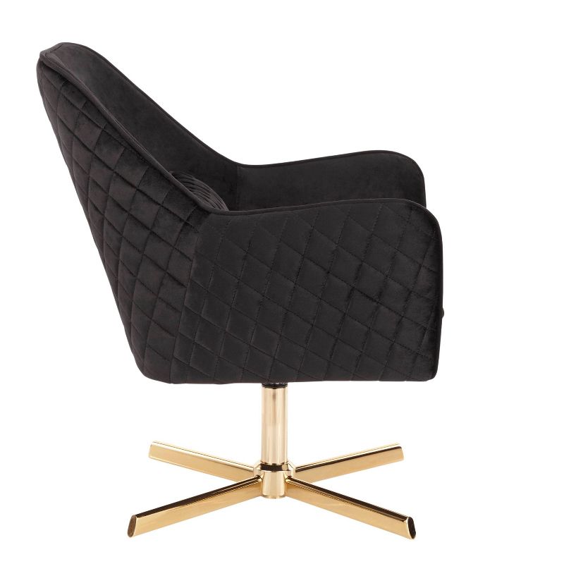 Diana Contemporary Lounge Chair in Gold Metal - LumiSource, 3 of 14