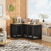 FUFU&GAGA Corner Double Dog Cage Furniture with Divider for Living Room - 3 of 4