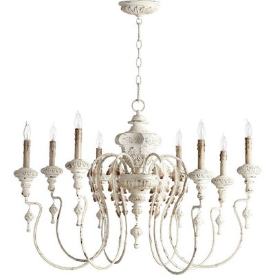 Quorum Lighting Salento 8-Light Chandelier, Persian White, 8 Bulbs, 38 Width, 24 Height