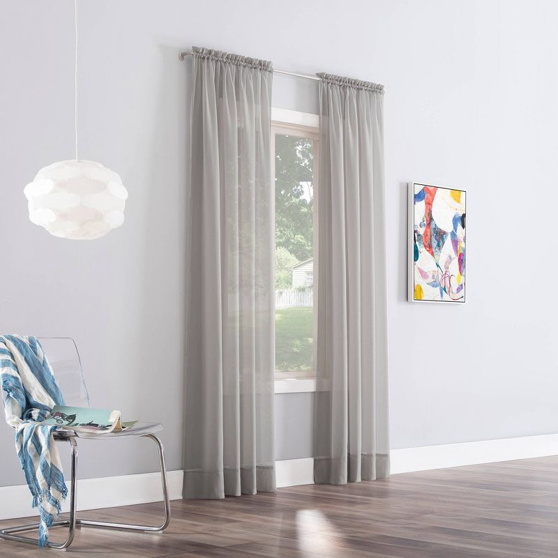 Calypso Voile Rod Pocket Sheer Curtain Panel - No. 918 , 6 of 10