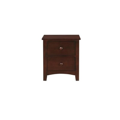 Royal Hampton Pine Wood 2 Drawer Night Stand,Brown