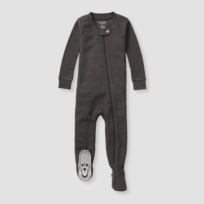 Image of Burt's Bees Baby® Baby Boys' Snug Fit Lyocell Thermal Solid Footed Pajama - Black 3-6M