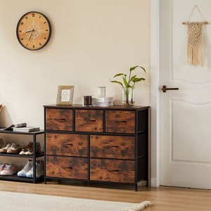CENGHU Dresser for Bedroom with 7 Storage Spaces, Fabric Dresser Storage Tower, Assembled Wardrobe Lockers, for Closet, Living Room - 1 of 4