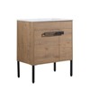 Bathroom Vanity With Sink Freestanding/Wall-Mounted Bathroom Vanity Ceramic Single Basin Set With Doors Adjustable Shelves For Bathroom - 2 of 4