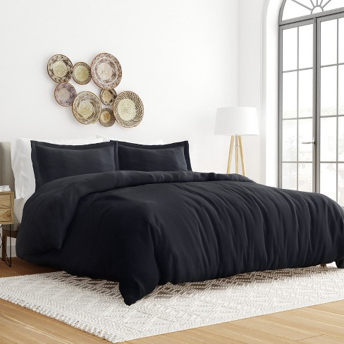 Solid 3 Piece Duvet Cover Sets, 19 Colors - Ultra Soft, Easy Care, Wrinkle  Free - Becky Cameron / Black, Full/queen : Target