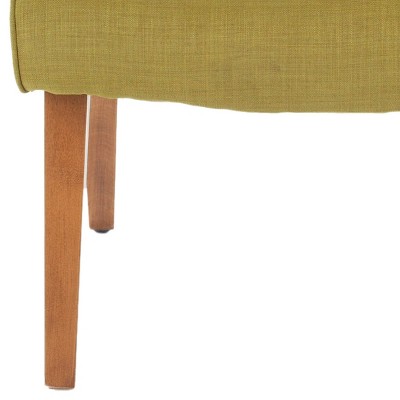 Sweet Pea Green Armless Slipper Chair with Natural Oak Finish