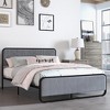 Whizmax Queen/Full Size Bed Frame, Metal Platform Bed with Curved Upholstered Headboard and Footboard, Strong Slats Support, No Box Spring Needed - 3 of 4