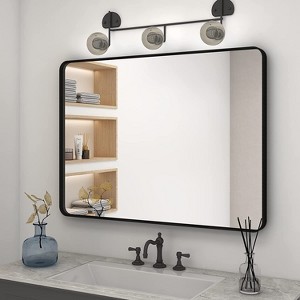 Wall-Mounted Mirror Rectangle Bathroom Vanity Mirrors Framed Mirrors Aluminum Framed Bathroom Mirror - 1 of 4