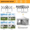 10x10FT Pop Up Canopy Tent with 4 Side Walls, Heavy Duty Commercial Outdoor Shelter, Waterproof & UV Protection, Gray - 3 of 4