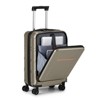 Hynes Eagle Carry on Luggage ABS+PC 20 Inch Luggage with Front Compartment Double Spinner Wheels TSA Lock Khaki - 4 of 4