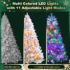 Yukimo 6FT Sliver Pre-Lit Artificial Christmas Tree, Hinged Full Tree with Metal Stand, 800 Branch Tips, 300 LED Lights,11 Lighting Modes - 4 of 4