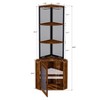 Vynxaria 65 - Inch Freestanding Corner Bookshelf with Doors, Wine Glass Rack and Charging Station - 4 of 4