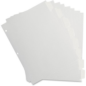 Business Source Erasable Tab Indexes 3HP 8-Tabs 11"x8-1/2" White 20073 - 1 of 3