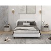 DOMETOUR Queen Velvet Bed Frame Wingback Headboard Upholstered Platform Strong Wooden Slats No Box Spring Needed Easy Assembly Beige - 3 of 4