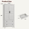 65"Farmhouse Storage Cabinet with 2 Drawers,Wooden Freestanding Floor Storage Cabinet with 2 Doors - 4 of 4