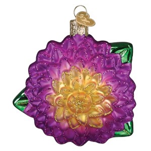 Old World Christmas Blown Glass Ornament for Christmas Tree, Dahlia - 1 of 4