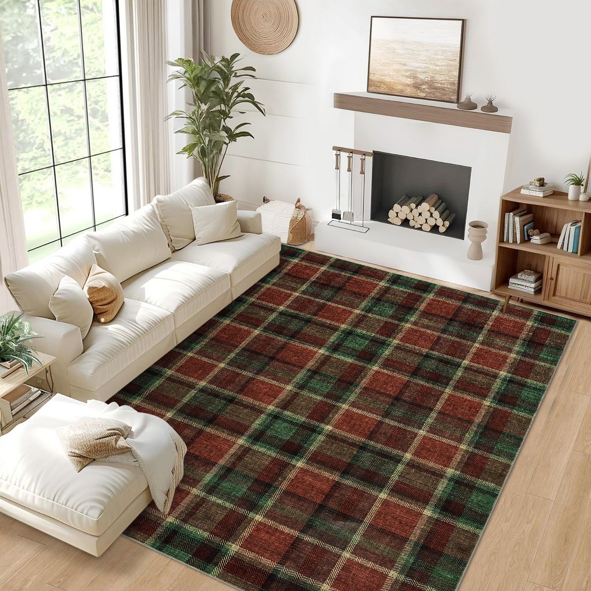 Garvee Washable Soft Patchwork Area Rug, Geometric Non-Slip Stain Resistant Floor Carpet Bedroom Living Office - thumbnail 9