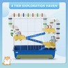 Skyzone 4-Tier Blue Hamster Cage with 2.8" Tunnel System, Exercise Wheel, Hut, Water Bottle & Food - 3 of 4