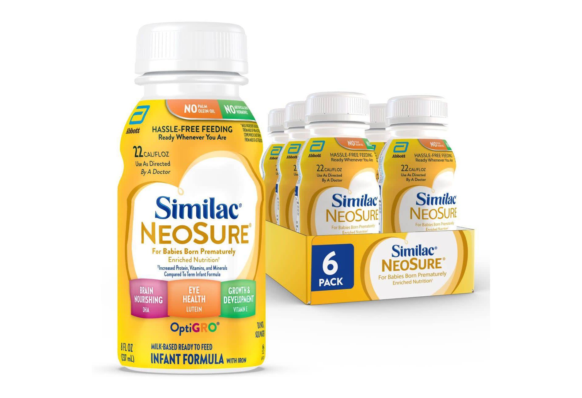 Similac NeoSure Formula - 8oz/6ct: For Infant, Brain Development, Growth Support, Immune System Support, Ready to Drink